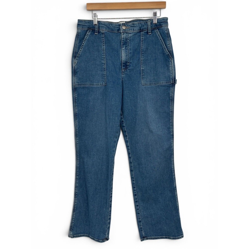 VTG Lee Workwear Blue hogh waist Carpenter straight leg jeans 90s Size 16